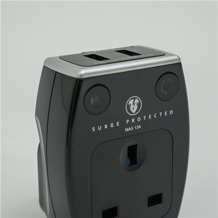 MASTERPLUG 3P1W+2USB ADPT W/NEON+SRG SRGAUSBPB3