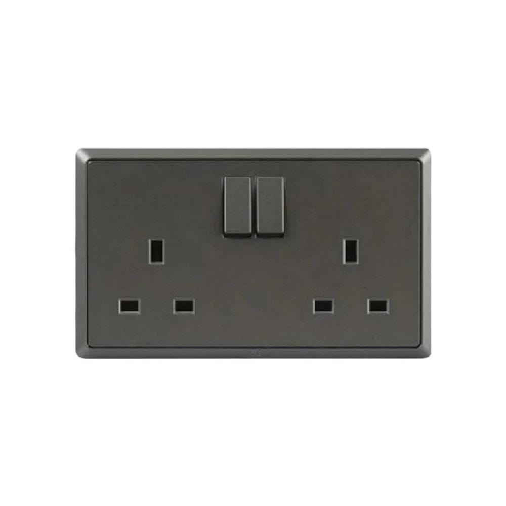 13A DOUBLE SOCKET 3PIN CHAMPAGNE GREY HC8613S-ST5 T&J