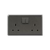 13A DOUBLE SOCKET 3PIN CHAMPAGNE GREY HC8613S-ST5 T&J