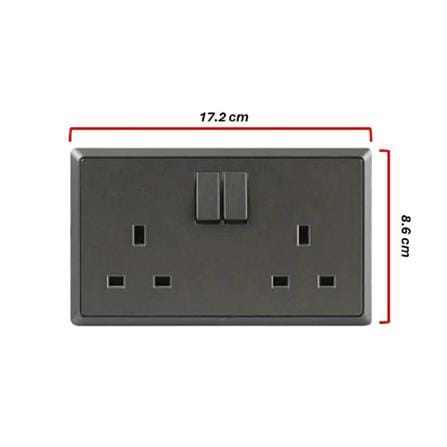 13A DOUBLE SOCKET 3PIN CHAMPAGNE GREY HC8613S-ST5 T&J