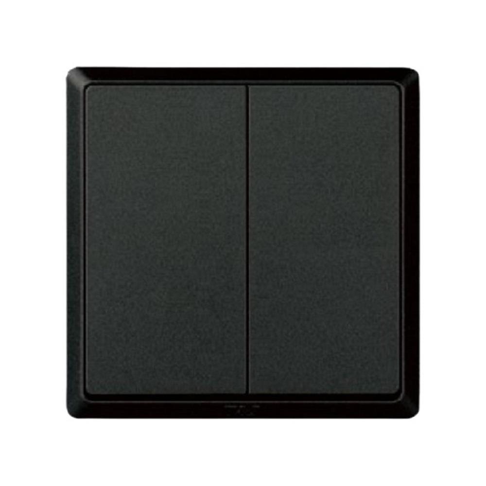 SWITCH 16A 2 GANG 1 WAY CHARCOAL BLACK HC2712-SBL T&J