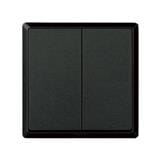 SWITCH 16A 2 GANG 1 WAY CHARCOAL BLACK HC2712-SBL T&J