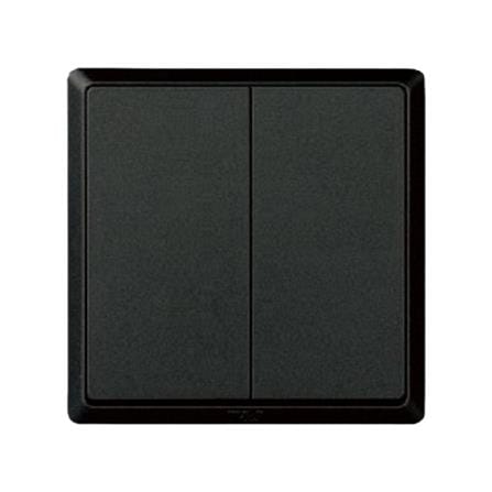 SWITCH 16A 2 GANG 1 WAY CHARCOAL BLACK HC2712-SBL T&J