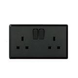 13A DOUBLE SOCKET 3PIN CHARCOAL BLACK HC8613SD-SBL T&J