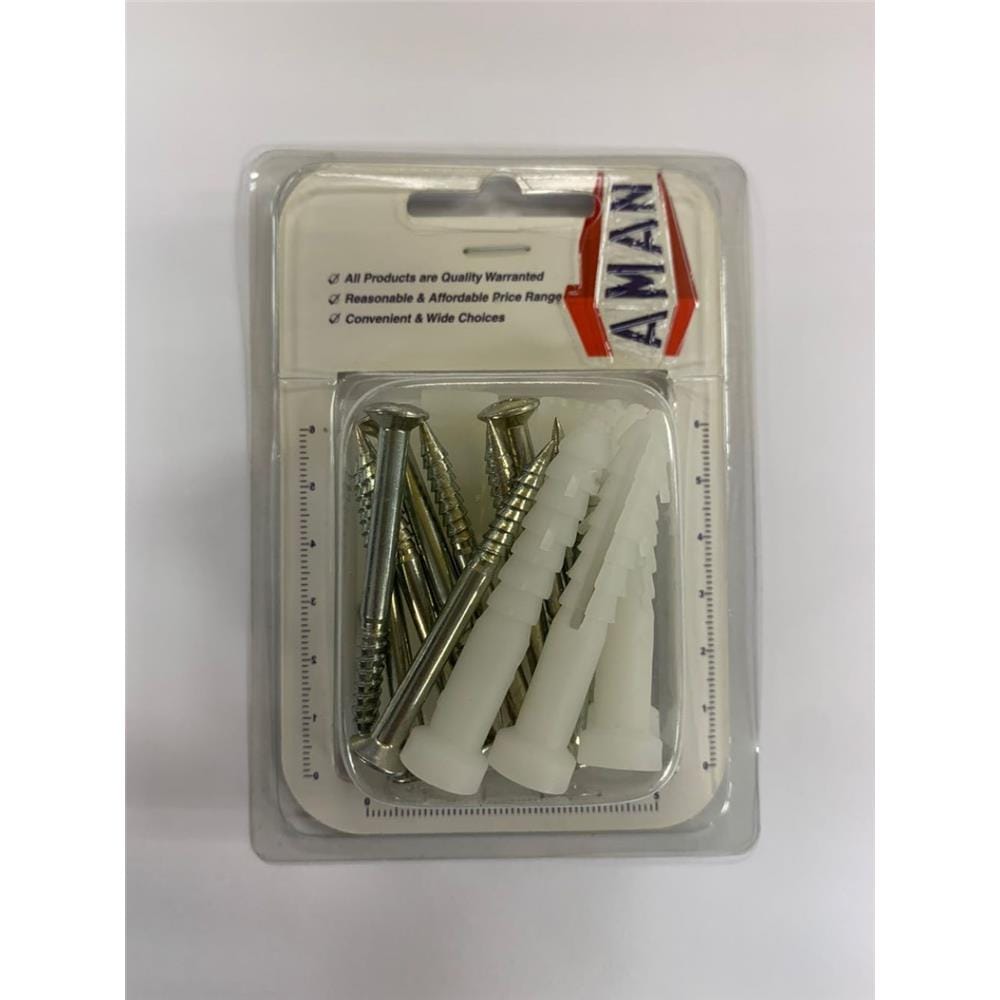 AMAN WALL PLUG + SCREW @8x2" 10S WPS-0820