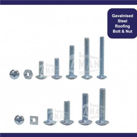 AMAN ROOFING BOLT & NUT 3/16"x1/2" RBN-104 P. HEAD 10 EACH