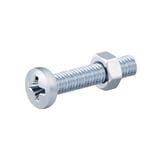 AMAN SCREW BOLT WITH NUT 1/4"x1-1/4" RBN-212 6PCS EACH