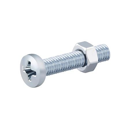 AMAN SCREW BOLT WITH NUT 1/4"x1-1/4" RBN-212 6PCS EACH