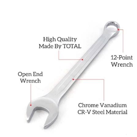 TOTAL COMBINATION SPANNER 25 x 300mm (SILVER)