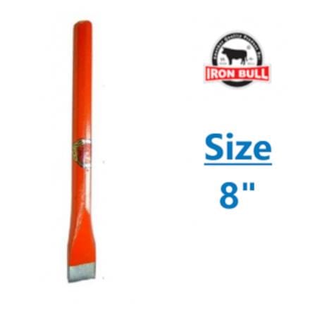 8" FLAT  IRON BULL CONCRETE CHISEL ORANGE