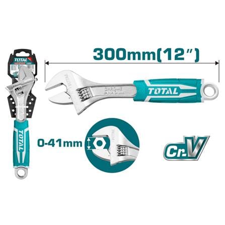 TOTAL 12" ADJUSTABLE WRENCH THT101126