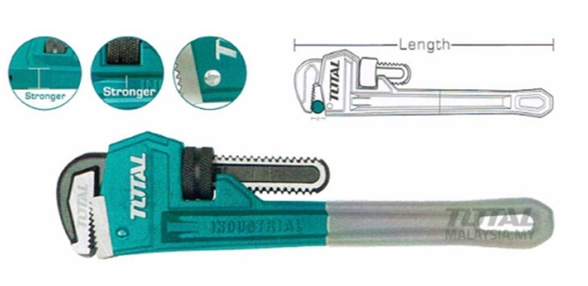 TOTAL PIPE WRENCH THT170806 8"