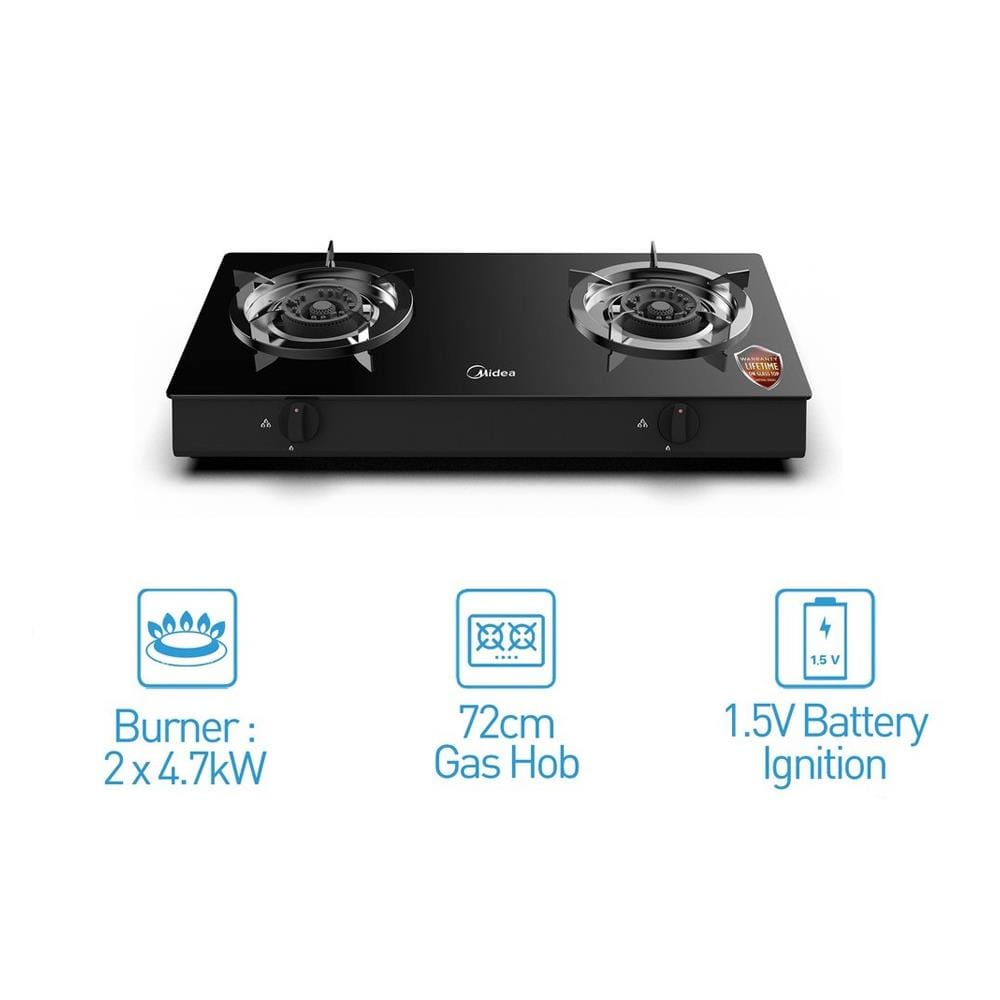 MIDEA GAS STOVE MGS-T211G 2BURNER 4.7KW