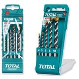 TOTAL 5EA MASONARY CONCRETE DRILL BITS SET TACSD5051