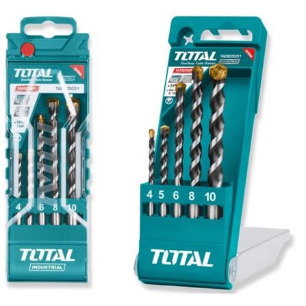 TOTAL 5EA MASONARY CONCRETE DRILL BITS SET TACSD5051