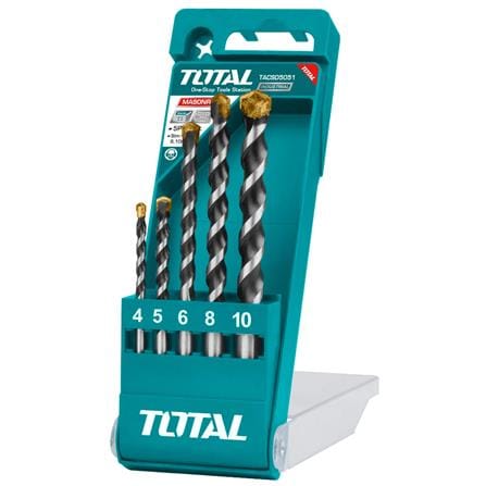 TOTAL 5EA MASONARY CONCRETE DRILL BITS SET TACSD5051
