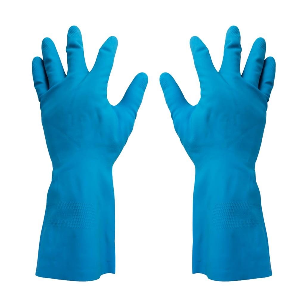 RUBBER GLOVES BY TORA SIZE M 12IN LIGHT BLUE