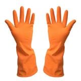 RUBBER GLOVES BY TORA SIZE M 13IN ORANGE