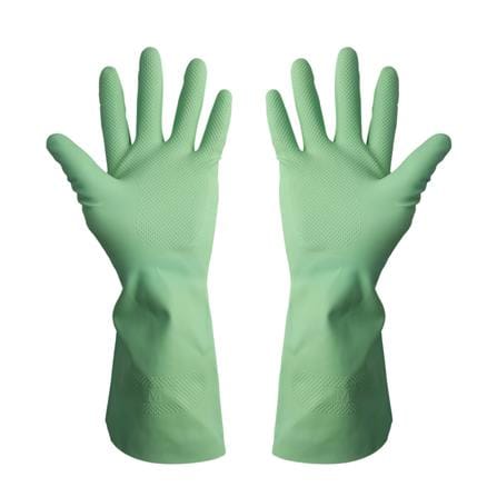 RUBBER GLOVES BY TORA SIZE M 12IN GREEN