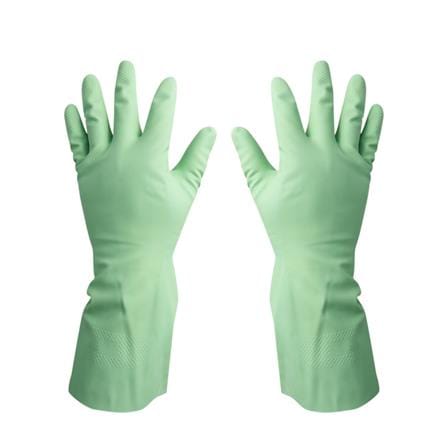 RUBBER GLOVES BY TORA SIZE M 12IN GREEN