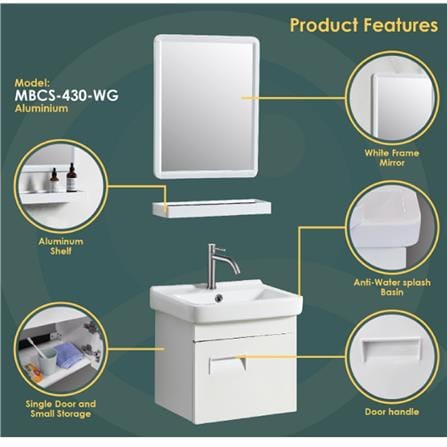MD COUNTER WASHBASIN MBCS-430-WG WHITE