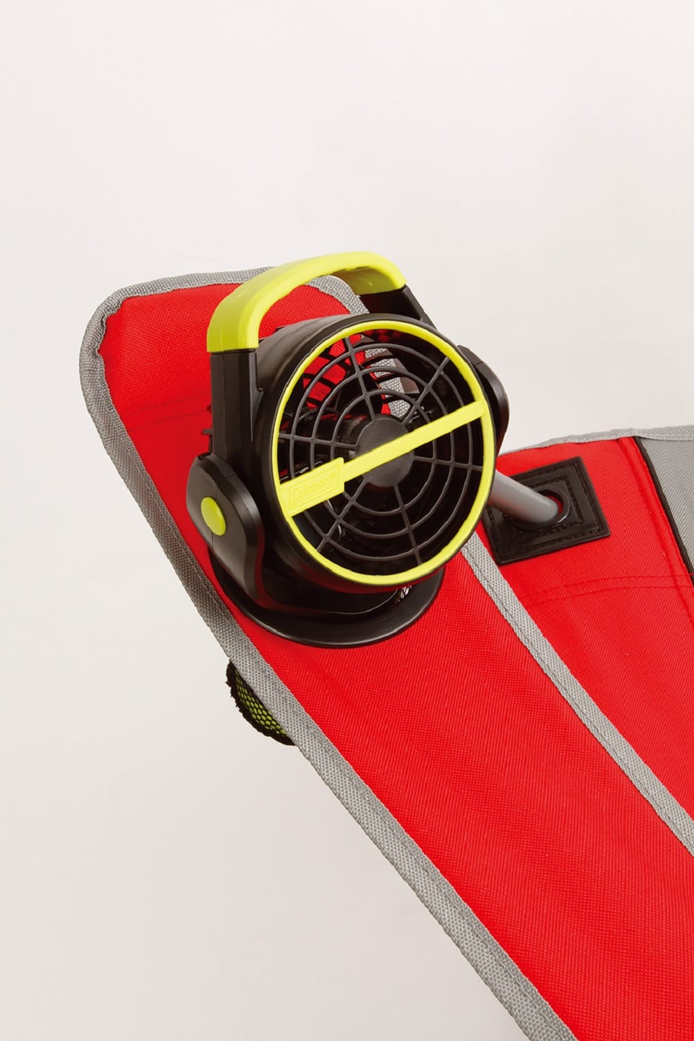 COLEMAN BATTERY LOCK CUP HOLDER FAN FEATURES LIME GREEN