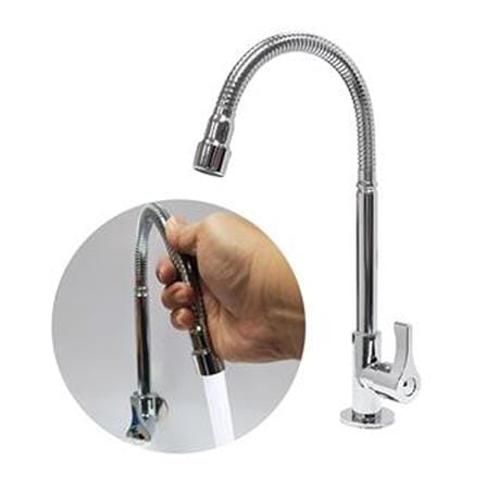 TRUFLO PILLAR SINK FAUCET FLEX BRASS FST-L0202B-1TPCRM (PSCCX)