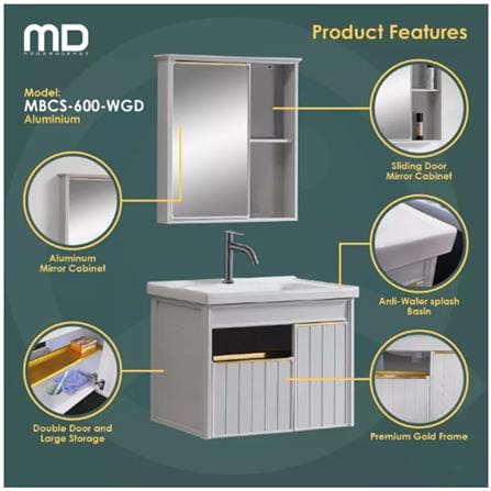 MODERN DEPOT COUNTER WASHBASIN SET MBCS-600-WGD WHITE