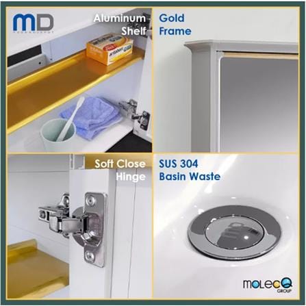 MODERN DEPOT COUNTER WASHBASIN SET MBCS-600-WGD WHITE