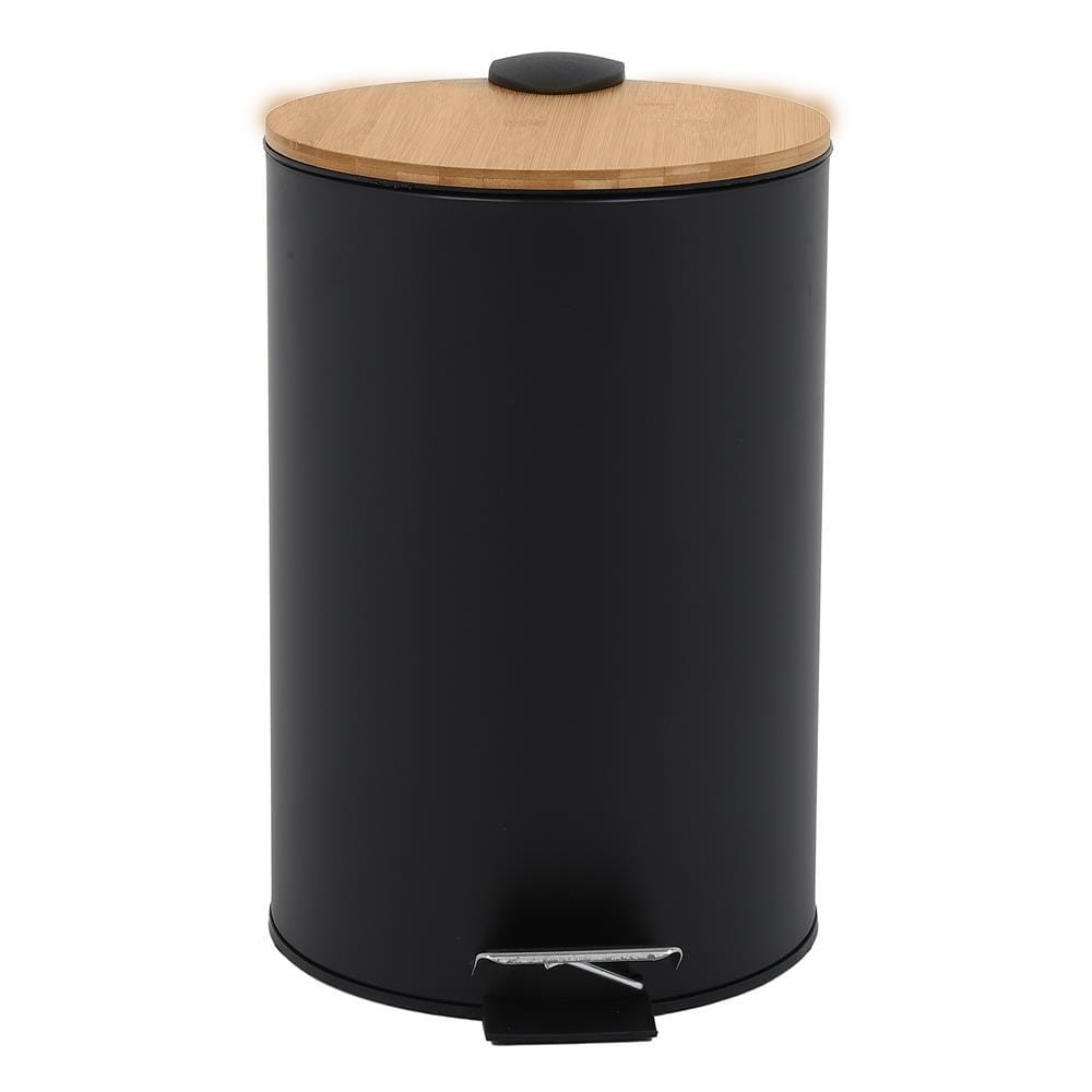 ROUND DUSTBIN SYLVAN 12L BLACK & BAMBOO