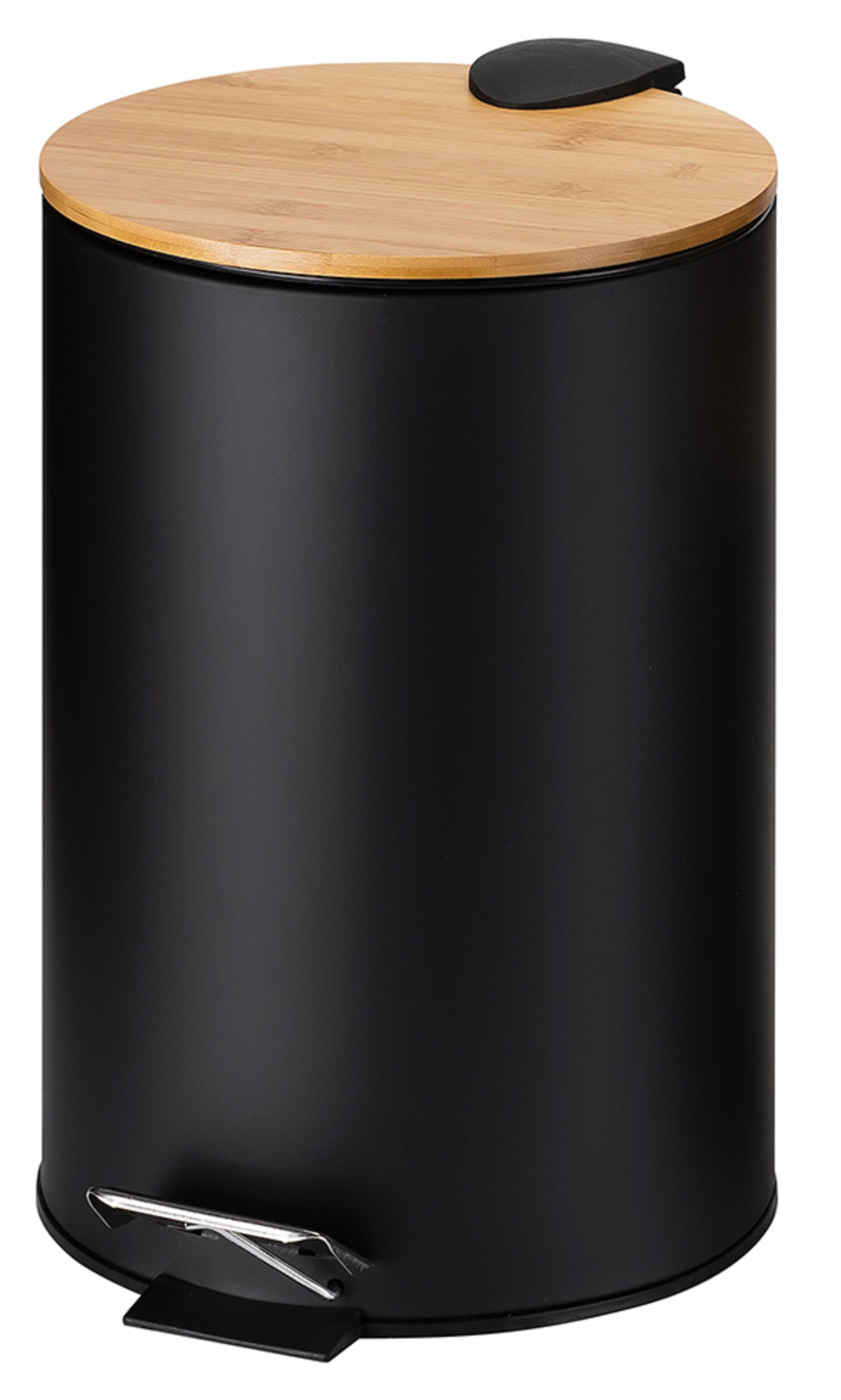 ROUND DUSTBIN SYLVAN 12L BLACK & BAMBOO