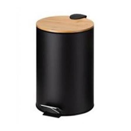 ROUND DUSTBIN SYLVAN 12L BLACK & BAMBOO