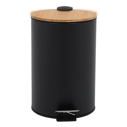 ROUND DUSTBIN SYLVAN 12L BLACK & BAMBOO