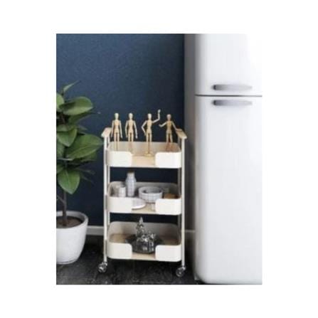 STACKO MELLOW 3 TIER SHELVES WITH WHEELS 44X28X73.5CM CREAM