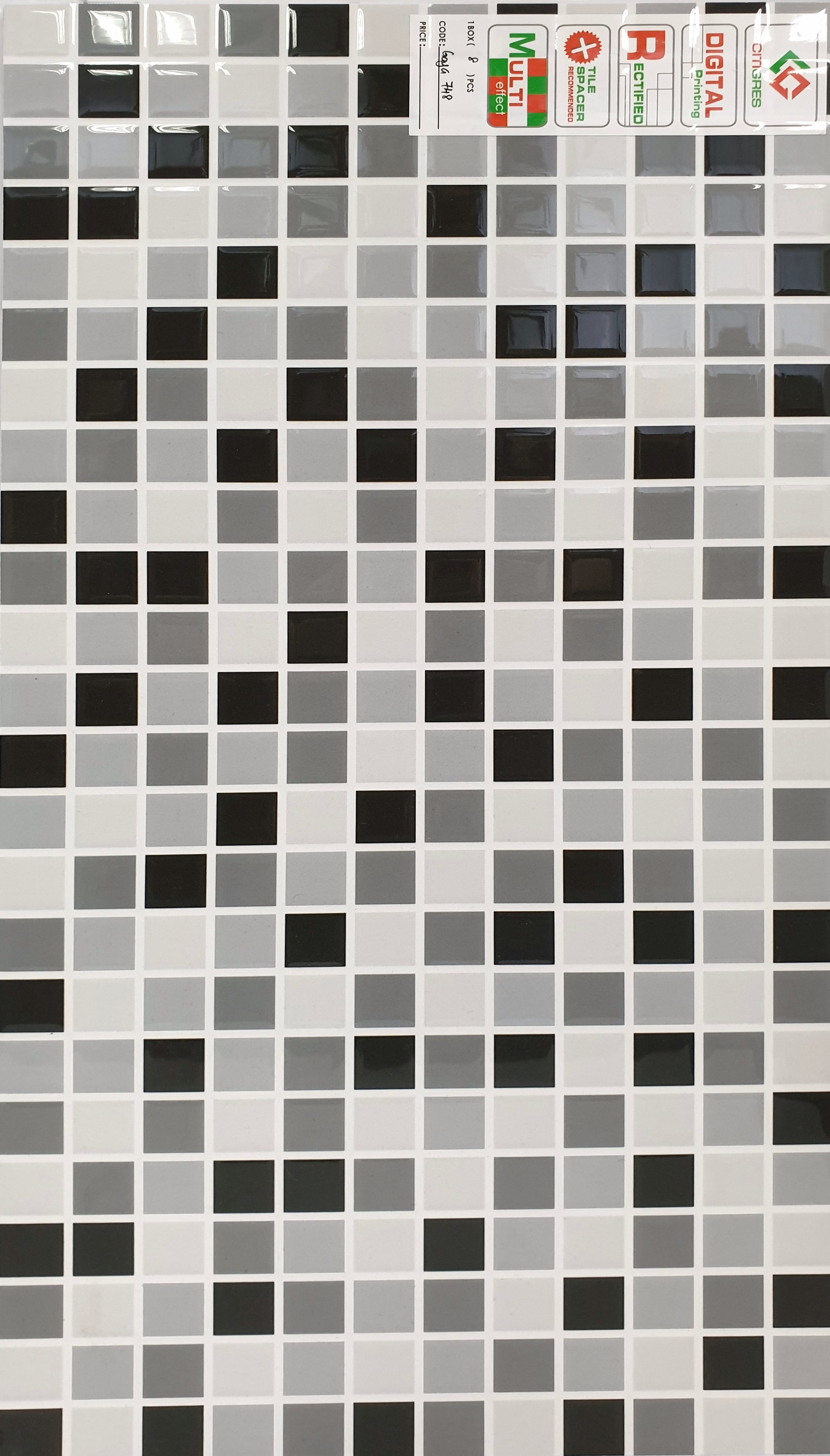 CITIGRES WALLTILE 30X60CM MOSAIC GREY GRADE A 1.44M2