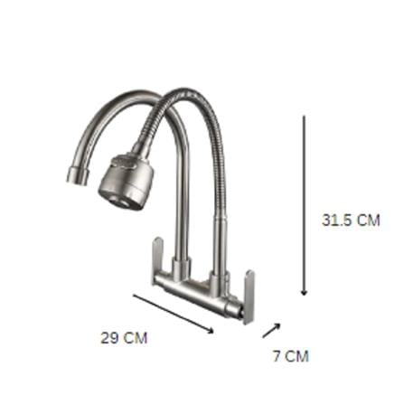 CABANA DOUBLE SINK FAUCET CB2542SS WDCCM SILVER