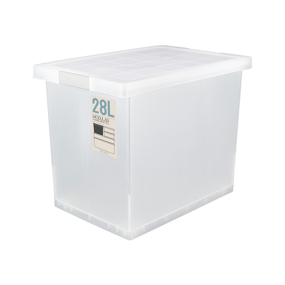 STACKABLE STORAGE BOX WITH LID STACKO 5223 28L 28.4X42X32.9CM WHITE