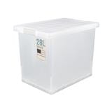 STACKABLE STORAGE BOX WITH LID STACKO 5223 28L 28.4X42X32.9CM WHITE