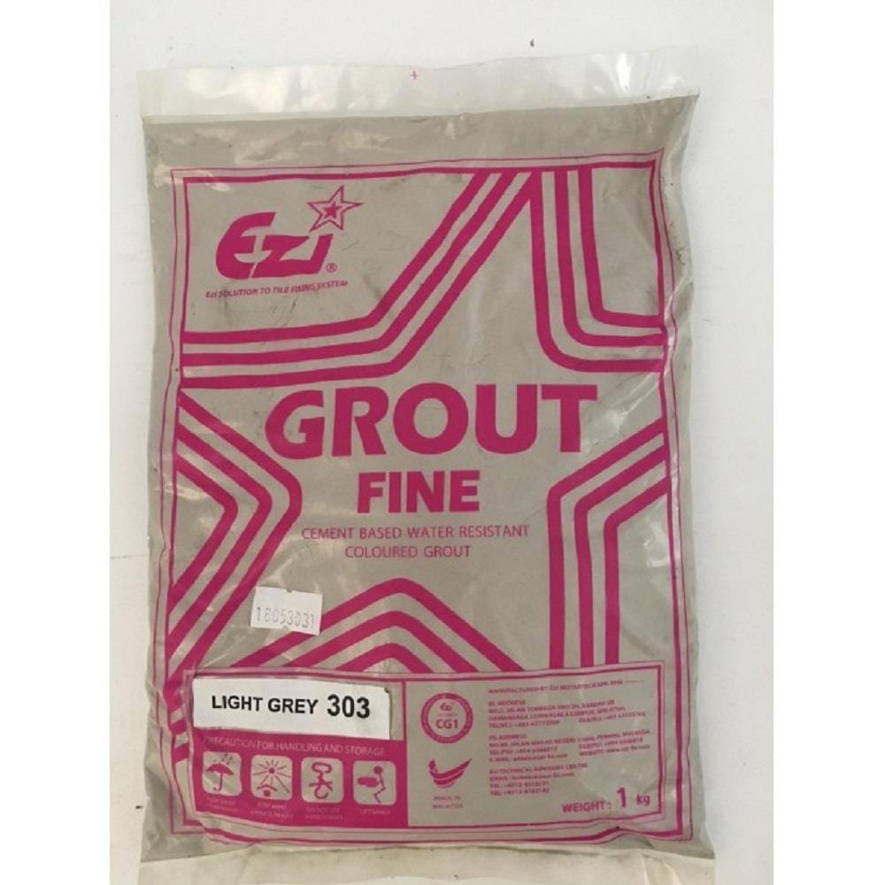 EZI GROUT TILES JOINT POWDER 303 LIGHT GREY 1KG