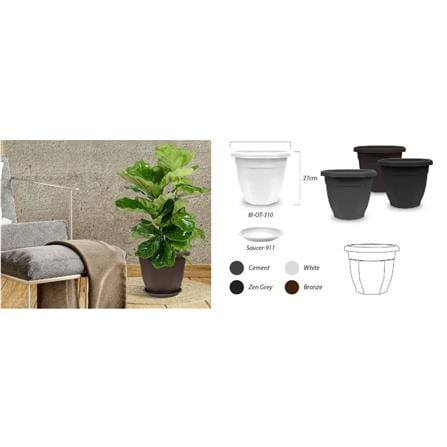 Baba Flower Pot Bio Round AR-330 Zen Grey