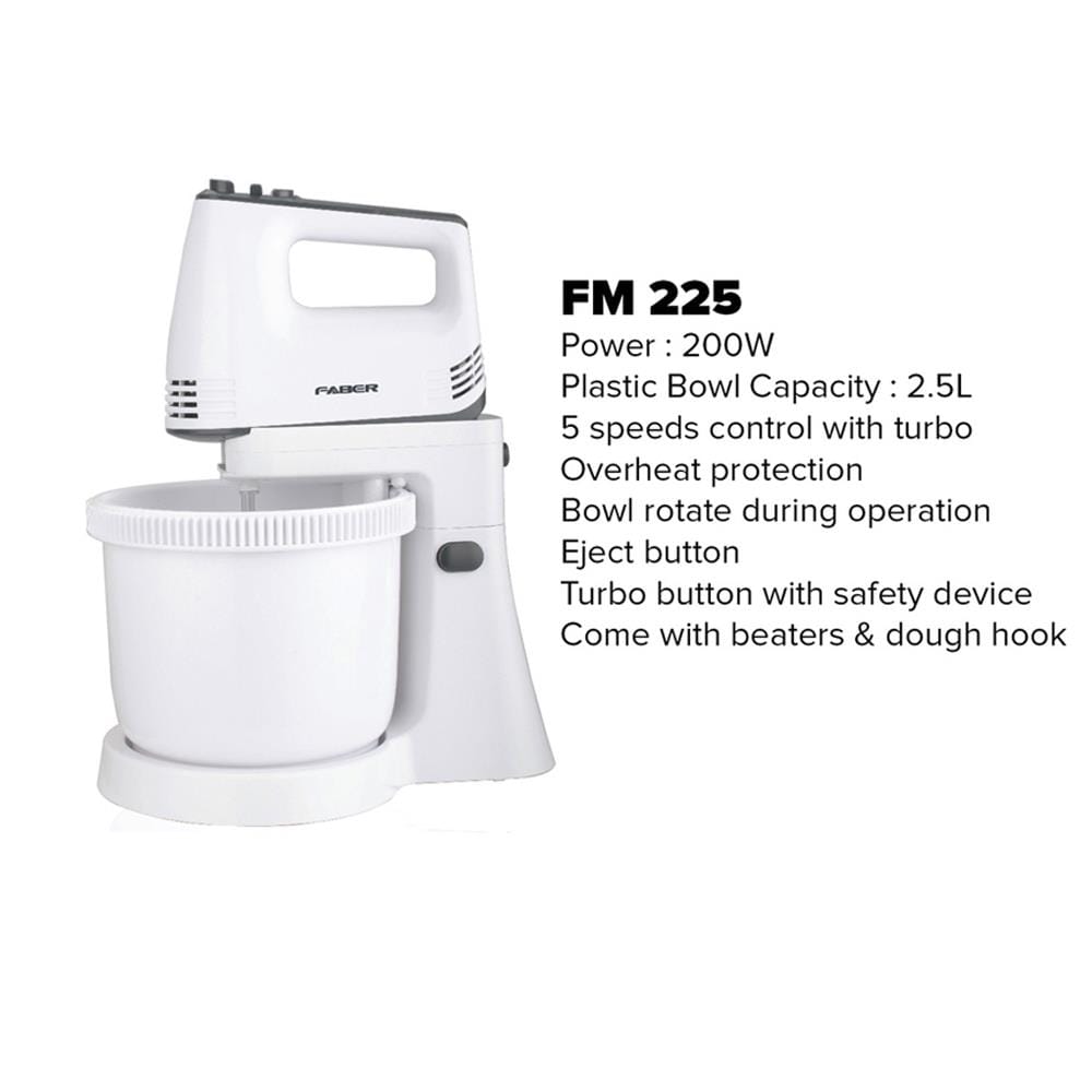 FABER STAND MIXER FM225 5 SPEEDS WH 2.5L