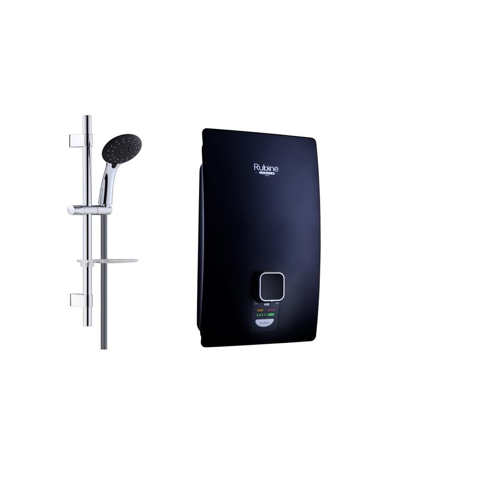 RUBINE SHOWER HEATER NON PUMP WITH HAND SHOWER S700N-CCB CARBON BLACK (CHROME ACCESSORIES SHOWER SET))