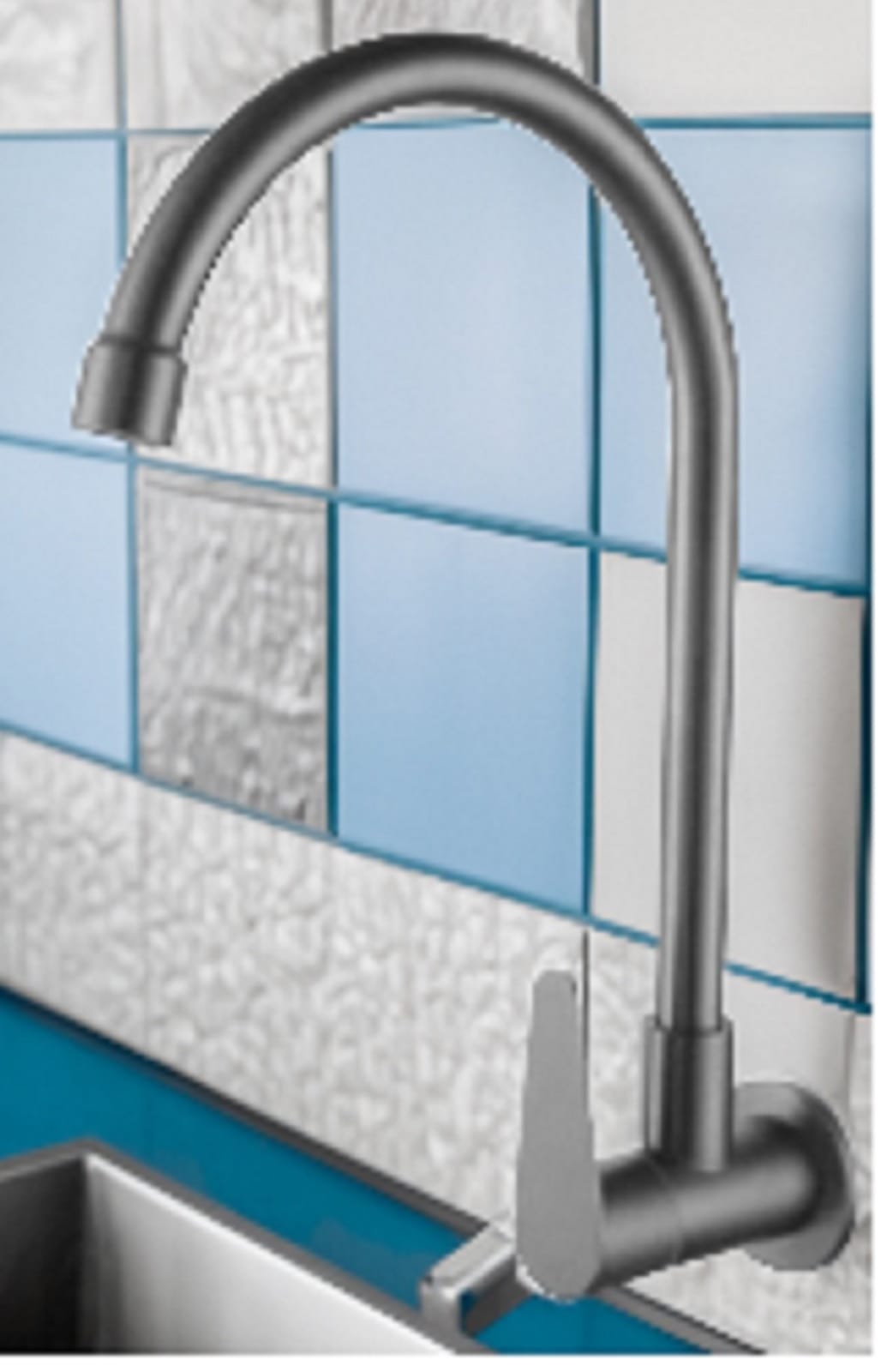 MODERN DEPOT SINK FAUCET SINGLE WALL U SPOUT KITCHEN TAP TF-SPSU-03MG SS(PSCCF)