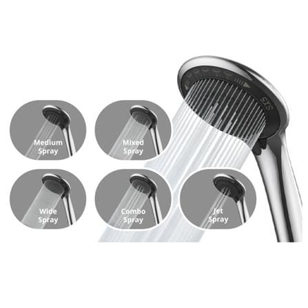 JOVEN SHOWER HEATER DC PUMP WITH RAIN SHOWER SD80iP DARK GREY