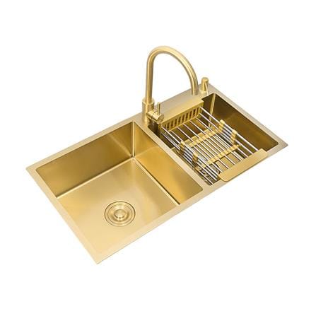 CABANA BUILT-IN UNDERMOUNT SINK 2BOWL GOLD CKS7607 86CM