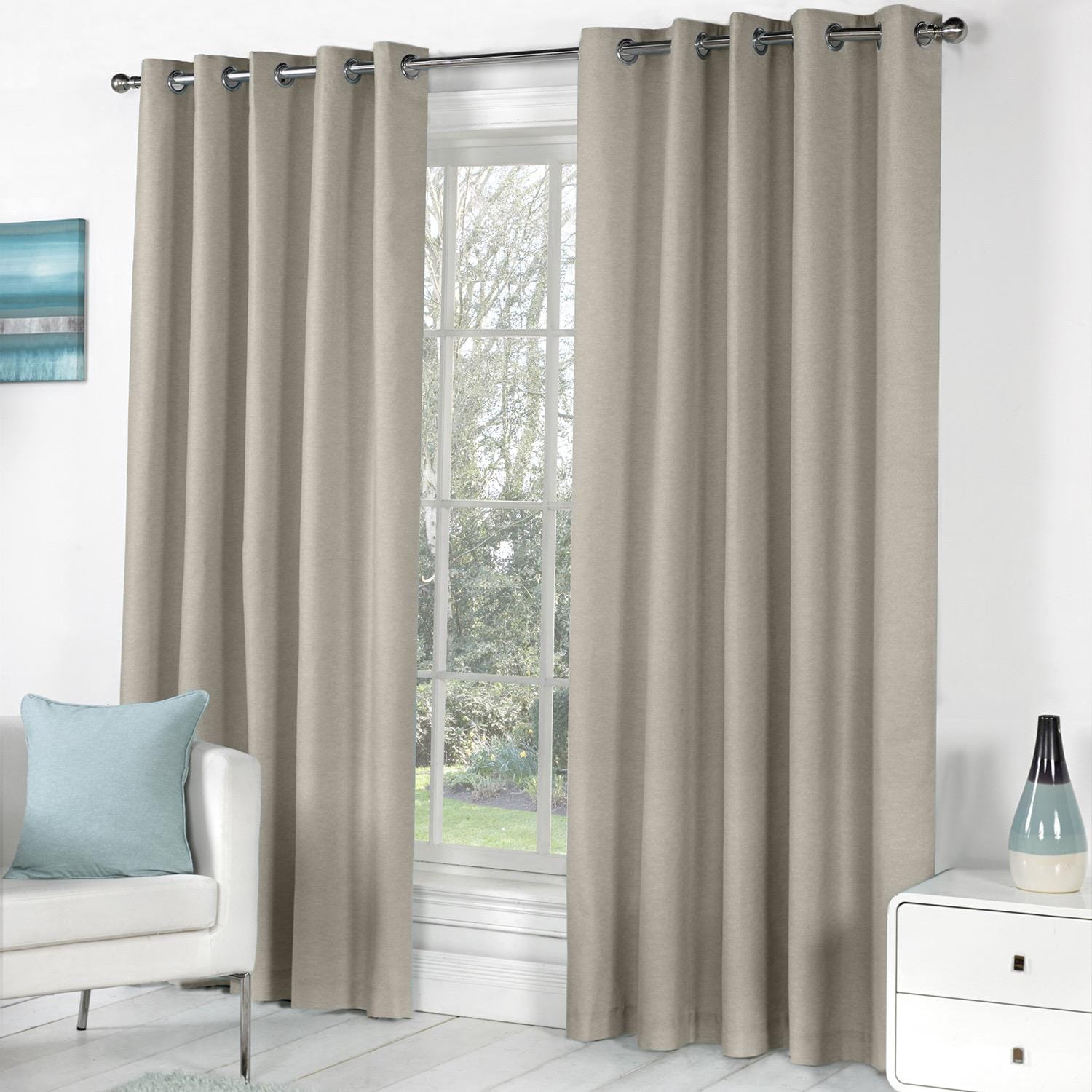 HOME LIVING STYLE DIM OUT CURTAIN EYELET ZAFA UV 130X180CM DARK BROWN