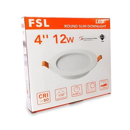 FSL DOWNLIGHT PANEL LED 4" 12W DAYLIGHT ROUND ACRYLIC WHITE