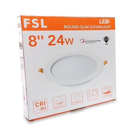 FSL DOWNLIGHT PANEL LED 8" 24W ACRYLIC DAYLIGHT ROUND WHITE