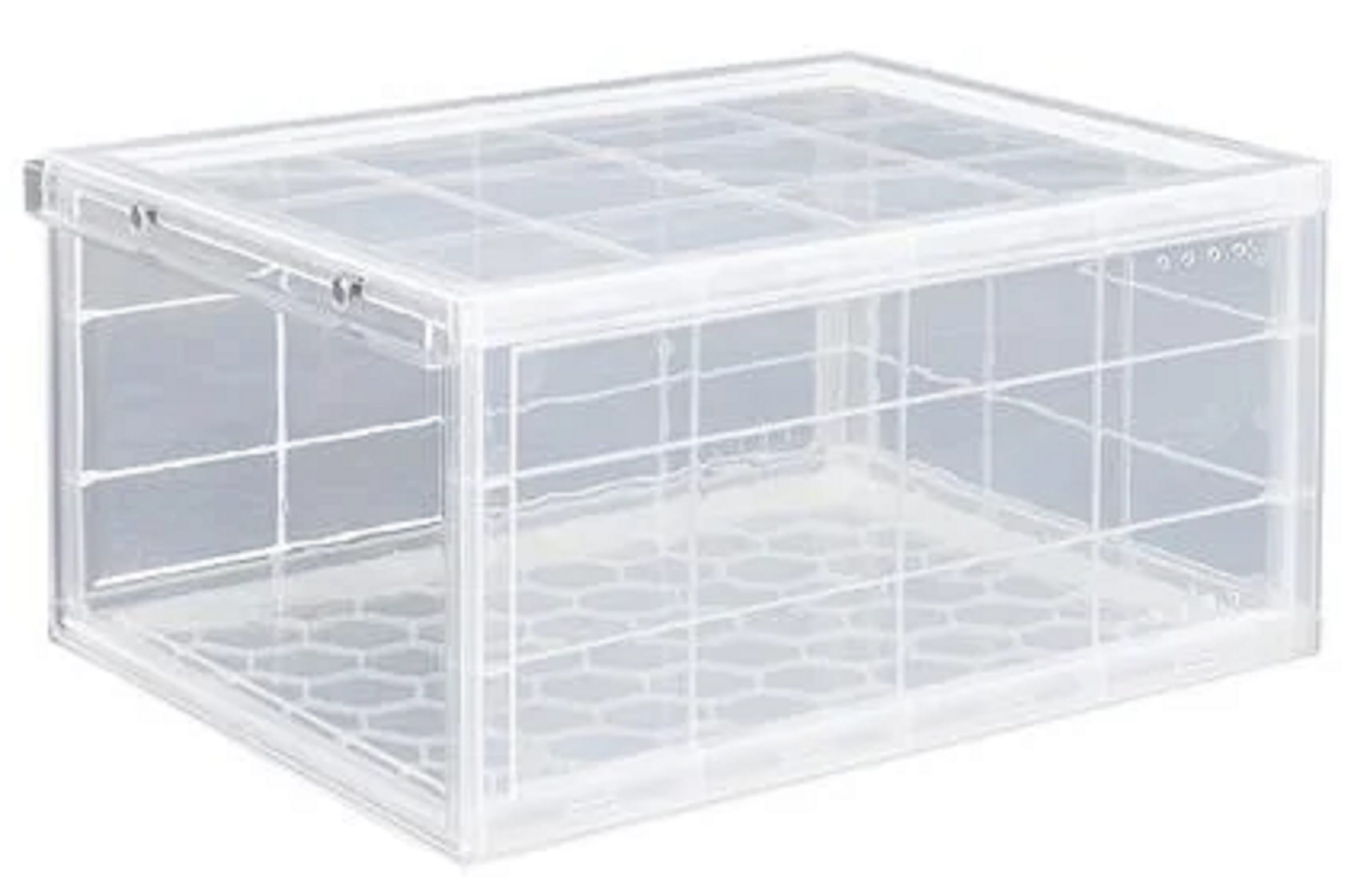 SHOE BOX STACKO MAGNETIC LOCK 28X37X18.3CM CLEAR