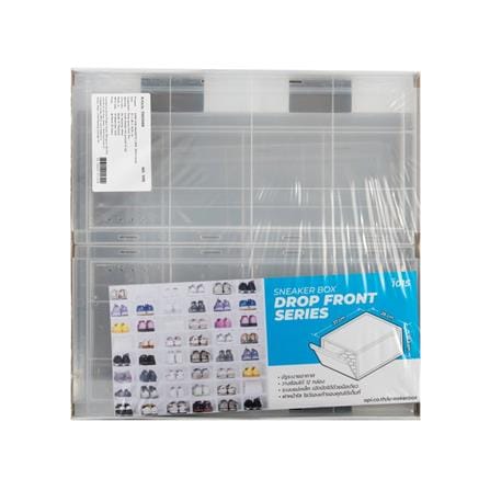 SHOE BOX STACKO MAGNETIC LOCK 28X37X18.3CM CLEAR